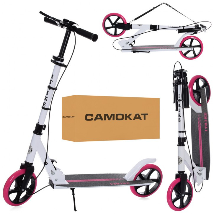 Самокат SR 2-049-1-WP (1 шт.) алюм+ст, 2-колесаПУ200 мм,руль89-100 см, підн55/33-15 см, підставка, руч.торм