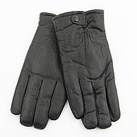 Чоловічі шкіряні зимові рукавички з натуральної шкіри на цигейці (натуральне хутро) (22-M28-1) 20-21см