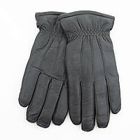 Мужские кожаные зимние перчатки из натуральной кожи на цигейке (натуральный мех) (22-M28-3)