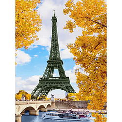 Полотно на картоні з контуром, Міста "Париж 6", бавовна, акрил, ROSA START 30 х 40 см.