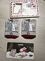Носочки в конверте подарочные с открыткой