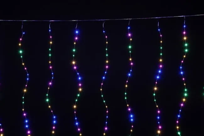 Гірлянда штора 3х2 м Xmas 200LED M-9 Мультикольорова на мідному дроті+з'єднувач