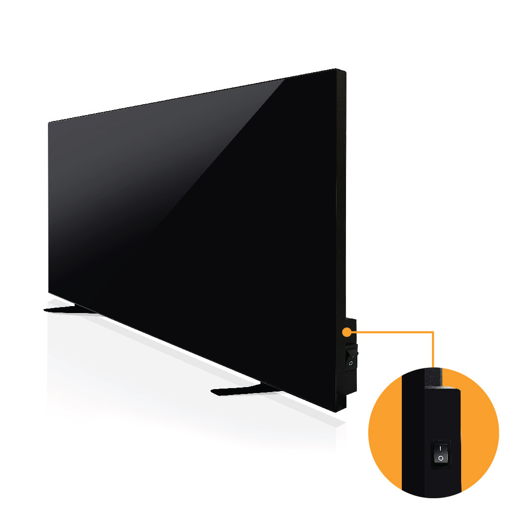 Керамічний обігрівач ZENHEISSER Space H-900 45х90см з кнопкою, чорний камінь + ніжки, фото 1