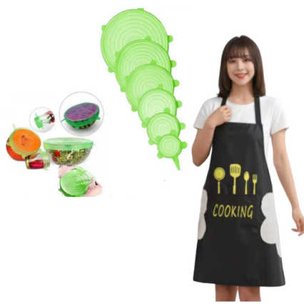 Набір Фартух кухонний із рушниками та кришки для їжі