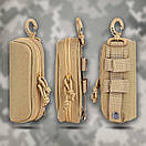 Сумка-підсумок чохол тактичний для окулярів PROTECTOR на пояс на лямку рюкзака пісочний койот із системою MOLLE, фото 6