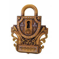 Панно "Замок с ключами" ключница, деревянное,резное, ручная роспись (30×22×2.2 см) массив дерева