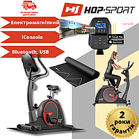 Велотренажер электромагнитный + мат Hop-Sport HS-300H Aspect Серый, Кардиотренажер для дома до 160 кг