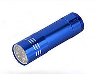 Ліхтарик на батарейках ААА ABC 9 діодів синій