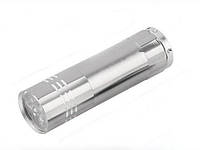 Ліхтарик на батарейках ААА ABC 9 діодів срібний
