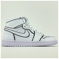 Мужские / женские кроссовки Nike Air Jordan 1 Mid White Reflective рефлективные кроссовки найк аир джордан мид