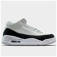 Мужские кроссовки Nike Air Jordan 3 Retro White Black, белые кожаные кроссовки найк аир джордан 3 ретро