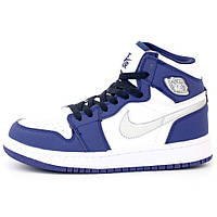 Жіночі кросівки Nike Air Jordan 1 Retro Mid, сині шкіряні кросівки найк аір джордан 1 ретро мід аїр