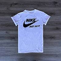 Мужская белая футболка с принтом "Nike Just Do It"