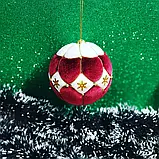 Ялинкова іграшка "Оксамитова куля", ручна робота, фото 3