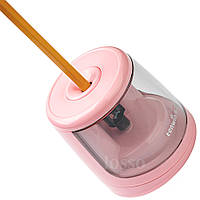 Электроточилка для карандашей электрическая с контейнером Tenwin 8032 розовая
