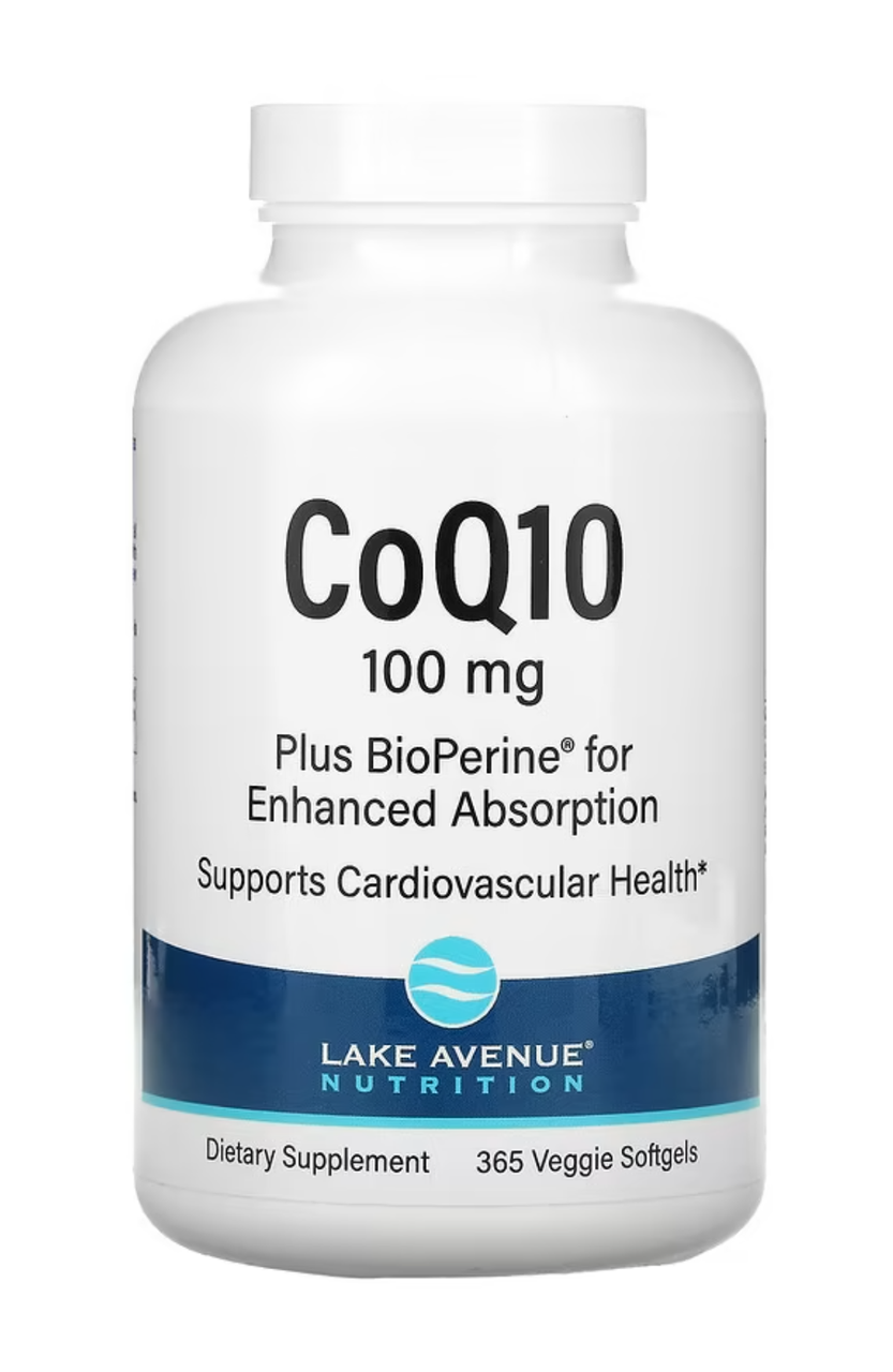 Lake Avenue CoQ10 Plus Bioperine 100 mg 365 veggie softgels