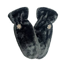 Жіночі теплі чорні хутряні рукавиці