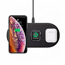 Заряджання бездротовий 3в1 телефон годинник навушники Baseus Smart WX3IN1-C01, фото 3