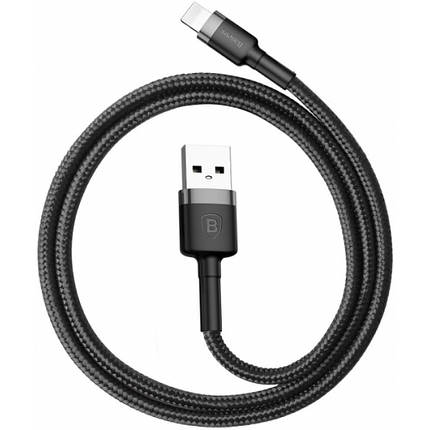 Кабель BASEUS CALKLF-CG1 Cafule Cable Lightning 1.5A 2M чорний/сірий, фото 1