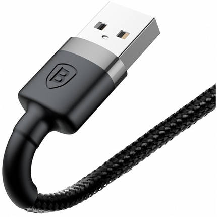 Кабель BASEUS CALKLF-CG1 Cafule Cable Lightning 1.5A 2M чорний/сірий, фото 4
