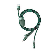 Кабель для телефона Type-C Micro Lightning 1.2 м 5 А 66 Вт 480 Мб/с зелений Baseus CA1T3-06, фото 4