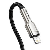 Кабель Type-C Lightning 20 Вт 480 МБ/с чорний Baseus Cafule CATLJK-B01, фото 4