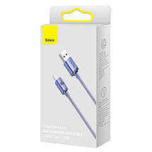 Кабель Type-C 100 Вт 2м фіолетовий Baseus Crystal Shine CAJY000505, фото 5