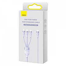 Кабель Type-C Micro Lightning 100 Вт 1.5 м фіолетовий Baseus Flash Series II CASS030205, фото 6