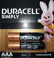 Батарейка щелочная (Alkaline) Durasell Simply AAA LR03 (2шт.)