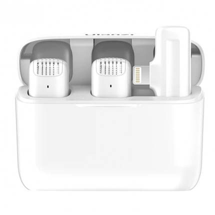 Мікрофон бездротовий для IPhone (айфона) подвійний білий Ulanzi J12 Lightning, фото 1