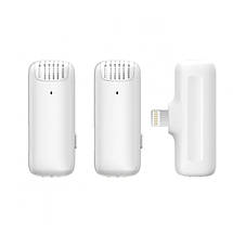 Мікрофон бездротовий для IPhone (айфона) подвійний білий Ulanzi J12 Lightning, фото 4