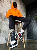 Кросівки Nike Air Jordan 1 Mid "Black Chile Red/White" / Найк Аїр Джордан Чилі Білі з Чорним, фото 5