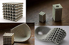 Неокуб Neocube 216 кульок 5мм у металевому боксі сріблястий (0213), фото 3