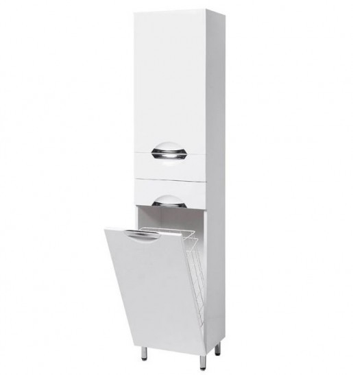 Ламинированный пенал в ванную комнату 40 см с корзиной для белья ...