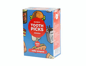 Зубочистки бамбукові в індивідуальному целофановому пакованні 1000 шт.