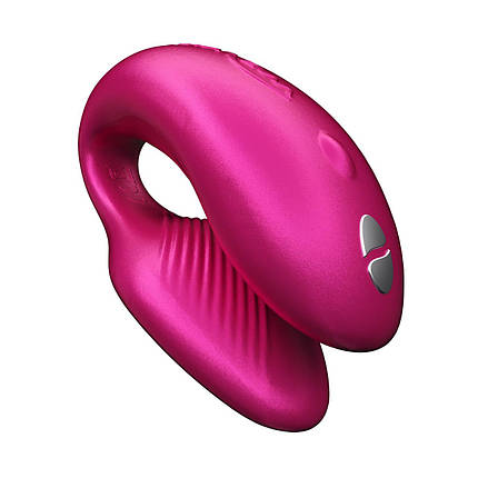 Смарт-вібратор для пар We-Vibe Chorus Cosmic Pink, сенсорне керування вібраціями стискання пульта, фото 1