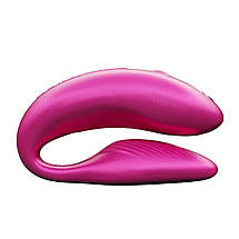 Смарт-вібратор для пар We-Vibe Chorus Cosmic Pink, сенсорне керування вібраціями стискання пульта, фото 4