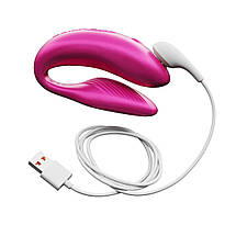 Смарт-вібратор для пар We-Vibe Chorus Cosmic Pink, сенсорне керування вібраціями стискання пульта, фото 5
