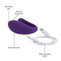 Недорогий вібратор для пар We-Vibe Unite 2 Purple, однокнопковий пульт ДК, фото 5