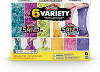 Набор пластилина Плей-До Слайм кинетический песок из 6 баночек Play-Doh Sand and Shimmer Variety 6-Pack F0103