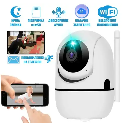 IP камера, Wi-Fi поворотная с ночной съёмкой, датчиком движения CSS ...