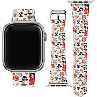 Ремінець для годинника Apple Watch з екошкіри 38/40/41/42/44/45 мм (Орігамі, Ляльки Кокеші, Японські, Милі, Маска, Коі,) от Lex
