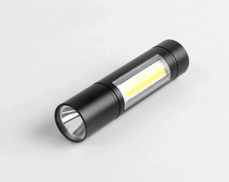 Ліхтар мініручний USB BL-529B акумуляторний Q5, бічна підсвітка, SMD+COB
