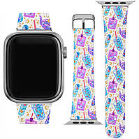 Ремешок для часов Apple Watch из экокожи 38/40/41/42/44/45 мм (Каваи Бутылки, Милые, Аниме, Созвездие,