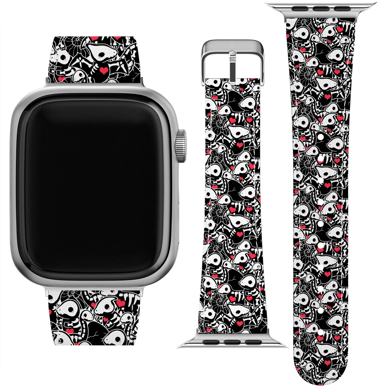 Ремінець для годинника Apple Watch з екошкіри 38/40/41/42/44/45 мм (Динозаври, Милі, Скелети, Каваї, Діти, Чарівні,) от Lex Altern