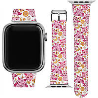 Ремінець для годинника Apple Watch з екошкіри 38/40/41/42/44/45 мм (Kawaii Baphomet, Cute, Satan, Pink, Sabbatic Goat,) от Lex