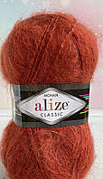 Пряжа для вязания Alize Mohair Classic. 100 г. 200 м. Цвет - терракот 36