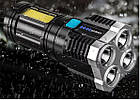 Ручний ліхтарик X509 4LED+COB акумуляторний, фото 4