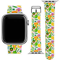 Ремешок для часов Apple Watch из экокожи 38/40/41/42/44/45 мм (Weed, Stoner, Trippy, Marijuana Leaf, Cool,