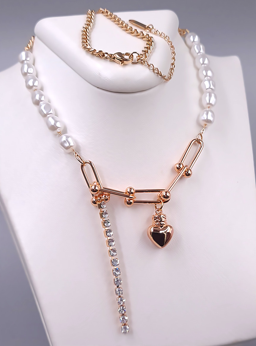 Ланцюжок із кулоном Stainless Steel. Сталь. Позолота ЧВ. Довжина ланцюжка: 41.5-46.5 см